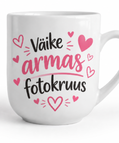 UUS! Väike valge fotokruus.